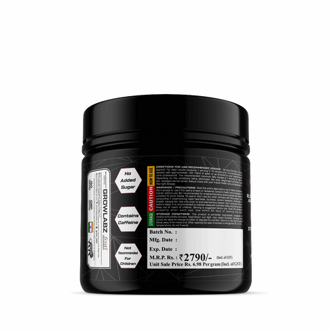 Black container with label on a white background