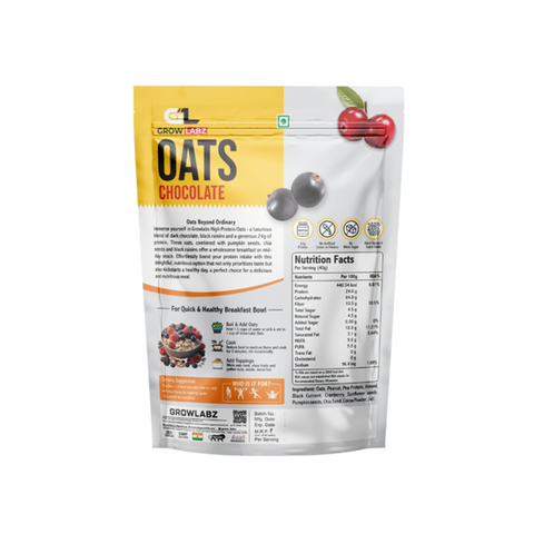 Growlabz High Protein Oats 750G | Chocolate